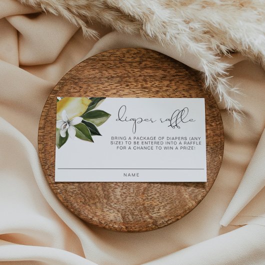 DAHLIA Lemon Citrus Fruit Summer Diaper Raffle Plaatskaartje