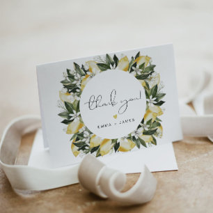 DAHLIA Lemon Citrus Fruit Summer Garden Floral Bedankkaart