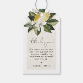 DAHLIA Lemon Citrus Fruit Summer White Floral Cadeaulabel (Voorkant)