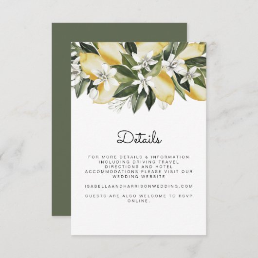 Dahlia - Lemon Citrus Garden Fruit - Creditcard Kaart (Voorkant / Achterkant)