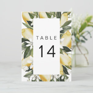 DAHLIA Lemon Citrus Garden Fruit Table Number Kaart