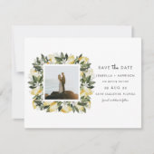 Dahlia - Lemon Citrus Photo Garden Bewaar de datum Kaart (Voorkant)