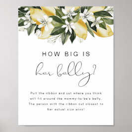 DAHLIA Lemon Hoe groot haar Belly Baby shower Post Poster