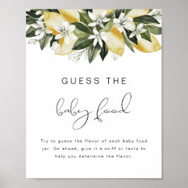 DAHLIA Lemon raadt het Baby Baby shower Poster