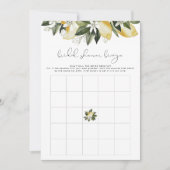 DAHLIA Lemon Vrijgezellenfeest Bingo Game Kaart (Voorkant)