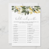 DAHLIA Lemon Vrijgezellenfeest Word Scramble Game Kaart (Voorkant)