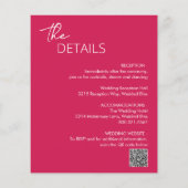 Dahlia Magenta Modern Budget Huwelijksuitnodiging Flyer (Achterkant)