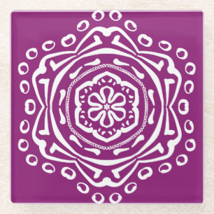 Dahlia Mandala Glazen Onderzetter