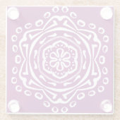 Dahlia Mandala Glazen Onderzetter (Achterkant)