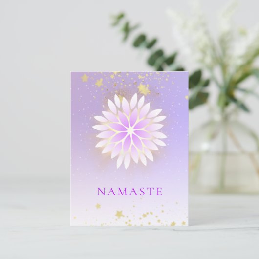 *~* Dahlia Mandala Pink Pastel Lavender AP2  Briefkaart (Staand voorkant)