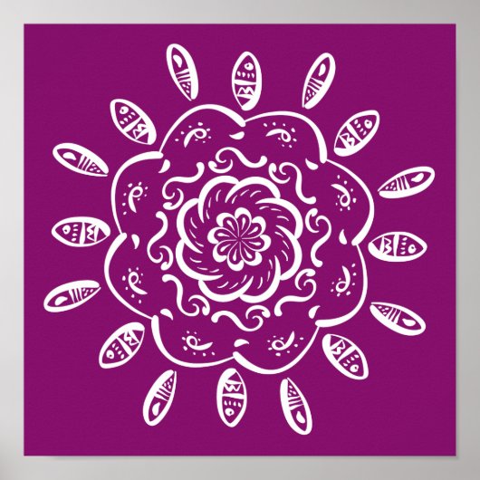 Dahlia Mandala Poster (Voorkant)