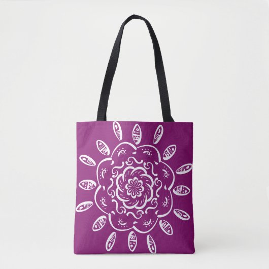 Dahlia Mandala Tote Bag (Voorkant)