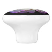 Dahlia op Black Ceramic Knob Keramische Knop (Zijkant)