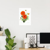 Dahlia "Oranje brandweerkoning" Poster (Thuiskantoor)