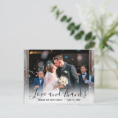 Dahlia Paars Lavender Floral Weddenschap Dank je Briefkaart (Staand voorkant)