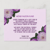 Dahlia Paars Lavender Lila Floral Honeymoon Fonds Uitnodiging Briefkaart (Voorkant)