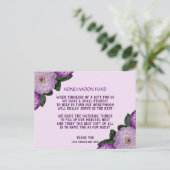 Dahlia Paars Lavender Lila Floral Honeymoon Fonds Uitnodiging Briefkaart (Staand voorkant)