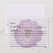 Dahlia Paars Lila Floral Vrijgezellenfeest Recipe Briefkaart (Voorkant / Achterkant)