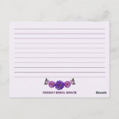 Dahlia Paars Lila Floral Vrijgezellenfeest Recipe Briefkaart (Achterkant)