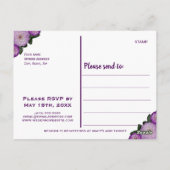 Dahlia Paarse Bloemen Bruidsdouche Uitnodigingspos Briefkaart (Achterkant)