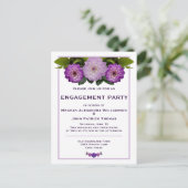 Dahlia Paarse Floral Wedding Engagement Party Briefkaart (Staand voorkant)
