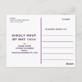 Dahlia Paarse Floral Wedding Engagement Party Briefkaart (Achterkant)