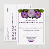 Dahlia Paarse Floral Wedding Engagement Party Briefkaart (Voorkant / Achterkant)