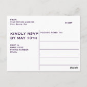 Dahlia Paarse Floral Wedding Engagement Party Briefkaart (Achterkant)