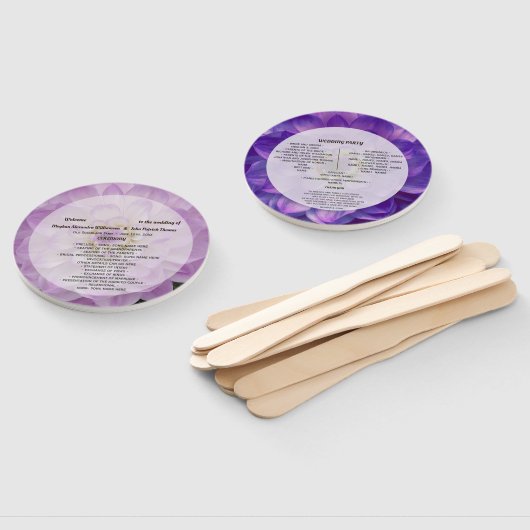 Dahlia Paarse Lavendel Bloem Bruidsprogramma Handwaaier (Niet-gemonteerd)