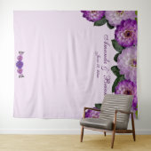 Dahlia Paarse Lavendel Bloemen Bruiloft Achterwand Wandkleed (In Situ (horizontaal))