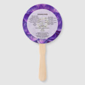 Dahlia Paarse Lavendel Bloemen Huwelijksprogramma Handwaaier (Achterkant)