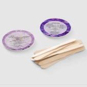 Dahlia Paarse Lavendel Bloemen Huwelijksprogramma Handwaaier (Niet-gemonteerd)