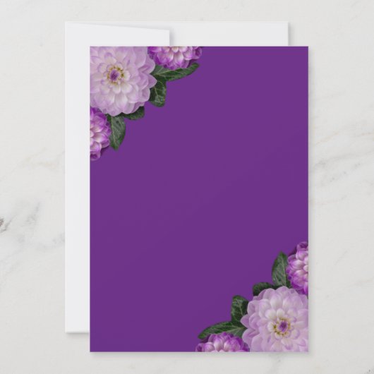 Dahlia Paarse Lavendel Lila Bloemen Save the Date Kaart (Achterkant)