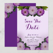 Dahlia Paarse Lavendel Lila Bloemen Save the Date Kaart (Voorkant / Achterkant)