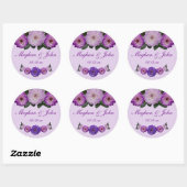 Dahlia Paarse Lavender Lila Floral Wedding Ronde Sticker (Vel)