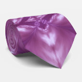 Dahlia Paarse Milky White Clouds Abstract Patroon Stropdas (Opgerold)