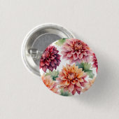 Dahlia Painting Ronde Button 3,2 Cm (Voorkant /achterkant)
