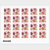 Dahlia Painting Vierkante Sticker (Vel)