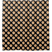 Dahlia Pattern - Lt Oranje op Black Douchegordijn (Voorkant)