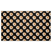 Dahlia Pattern - Lt Oranje op Black Stof (Fat Quarter)