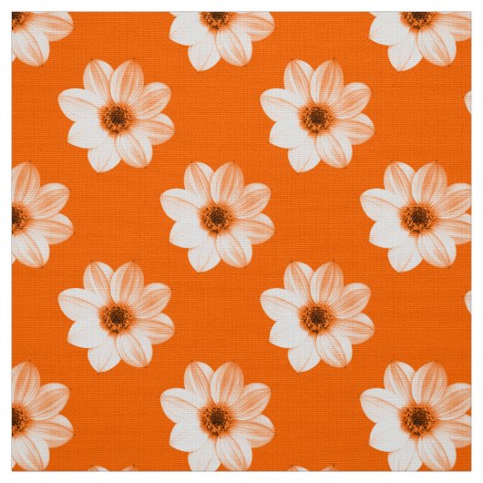 Dahlia Pattern - Sinaasappel Stof (Swatch)