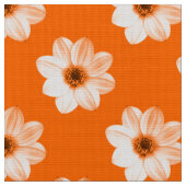 Dahlia Pattern - Sinaasappel Stof (Close Up)