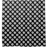 Dahlia Pattern - Zwart-wit Douchegordijn (Voorkant)