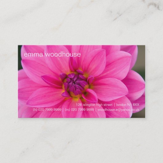 Dahlia ・ Persoonlijk Visitekaartje (Voorkant)