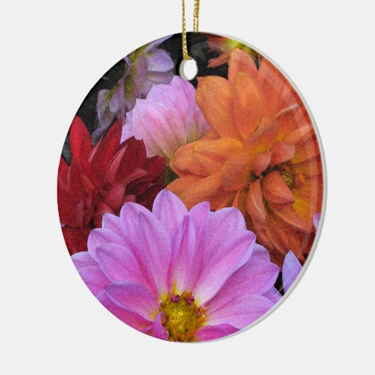 Dahlia Petals kerstversier Keramisch Ornament (Links)
