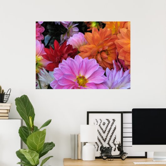 Dahlia Petals Poster (Thuiskantoor)