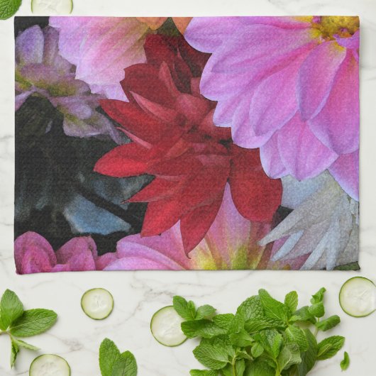 Dahlia Petals Theedoek (Gevouwen)