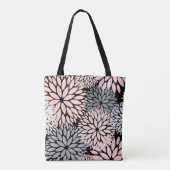 Dahlia Pink Floral Monogram Tote Bag (Achterkant)
