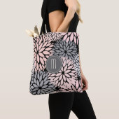 Dahlia Pink Floral Monogram Tote Bag (Dichtbij)