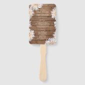Dahlia Pink Floral Rustic Wood Wedding Programme Handwaaier (Voorkant)